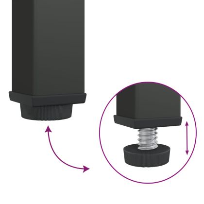 Сайдборд, черен, 70x35x70 см, стъкло и стомана