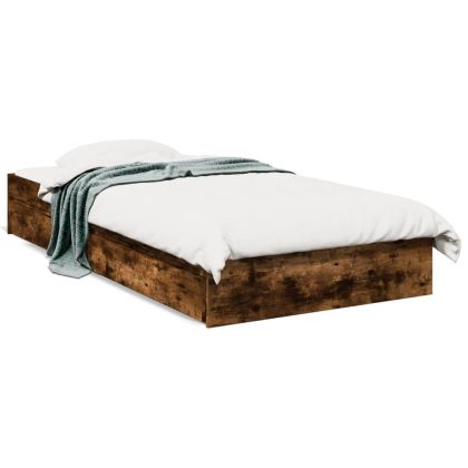 Рамка за легло с чекмедже опушен дъб 90x200 см инженерно дърво