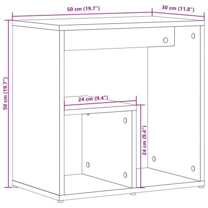Странични маси, 2 бр, кафяв дъб, 50x30x50 см, инеженерно дърво