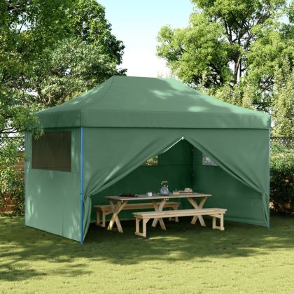 Сгъваема парти шатра pop-up с 4 странични стени зелена