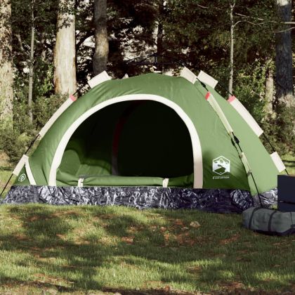 Къмпинг палатка 4-местна зелена бързо освобождаване