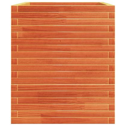 Градинска кашпа, восъчнокафяв, 110x60x72 см, борово дърво масив