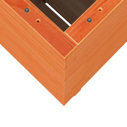 Градинска кашпа, восъчнокафява, 50x50x72,5см борово дърво масив