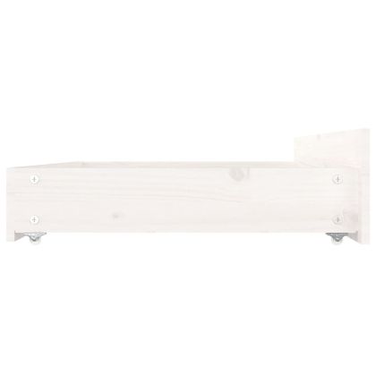 Рамка за легло с чекмеджета, бяла, 140x200 см