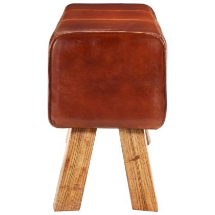 Пейка гимнастическа кафява 110 см естествена кожа и манго масив