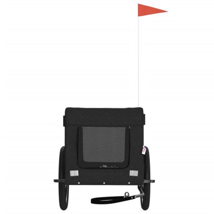 Ремарке за колело за любимци черно Оксфорд плат и желязо