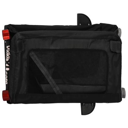 Ремарке за колело за любимци черно Оксфорд плат и желязо