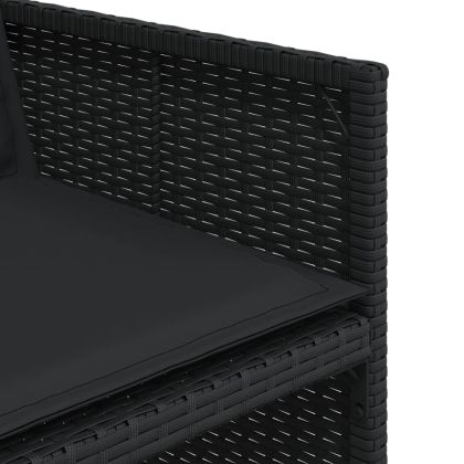 Външен трапезен комплект 13 части с възглавници черен полиратан