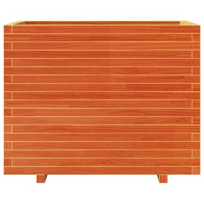 Градински сандък, восъчнокафяв, 90x60x72 см, борово дърво масив