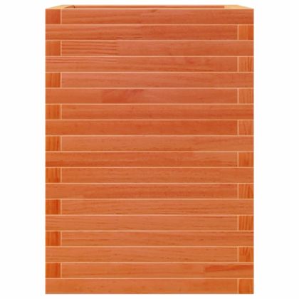 Градински сандък восъчнокафяв 50x50x68,5 см борово дърво масив