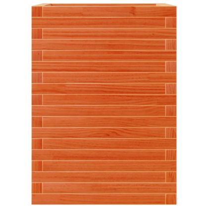 Градински сандък восъчнокафяв 50x50x68,5 см борово дърво масив