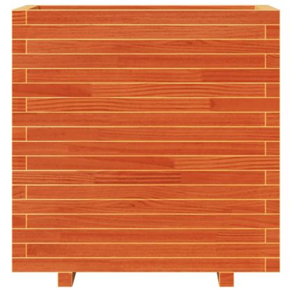 Градинска кашпа, восъчнокафява, 70x40x72 см, борово дърво масив