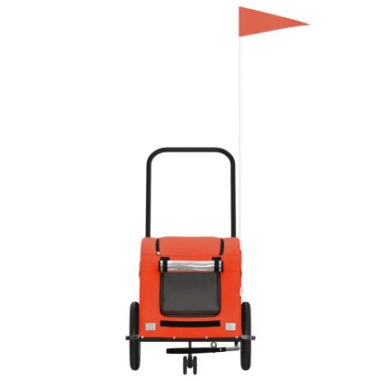 Ремарке за колело за любимци оранжев и сив Оксфорд плат желязо