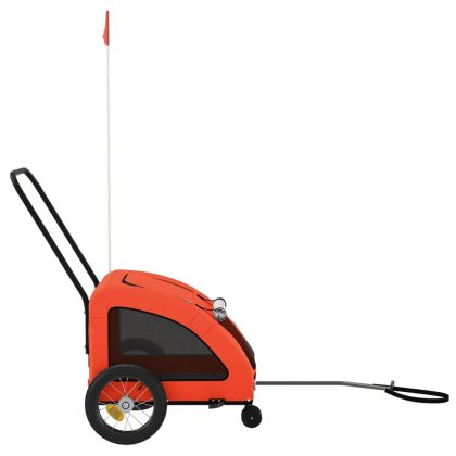 Ремарке за колело за любимци оранжев и сив Оксфорд плат желязо