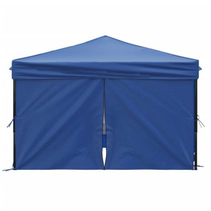Сгъваема парти палатка със странични стени, синя, 3x3 м