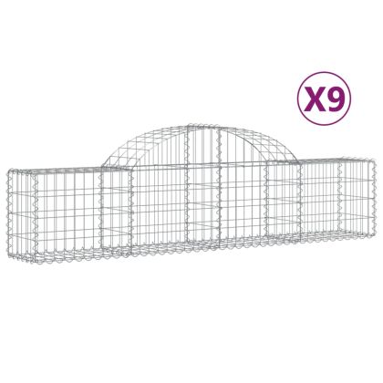 Габионни кошници арка 9 бр 200x30x40/60 см поцинковано желязо