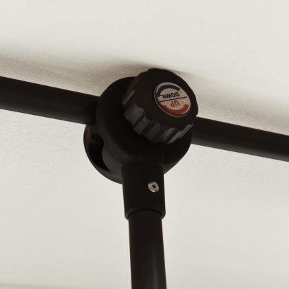 Градински чадър с алуминиев прът, 2x1,5 м, пясъчнобял