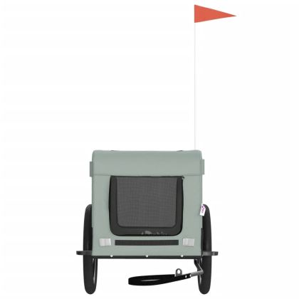 Ремарке за колело за любимци сив и черен Оксфорд плат и желязо