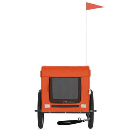 Ремарке за колело за любимци оранжев черен Оксфорд плат желязо