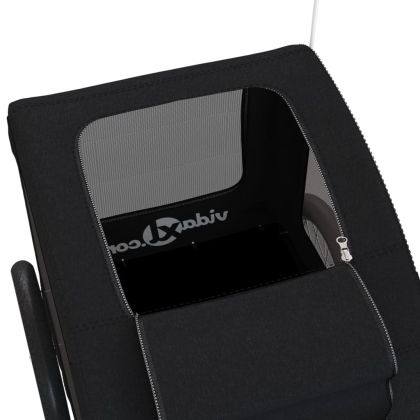 Ремарке за колело за любимци черно Оксфорд плат и желязо