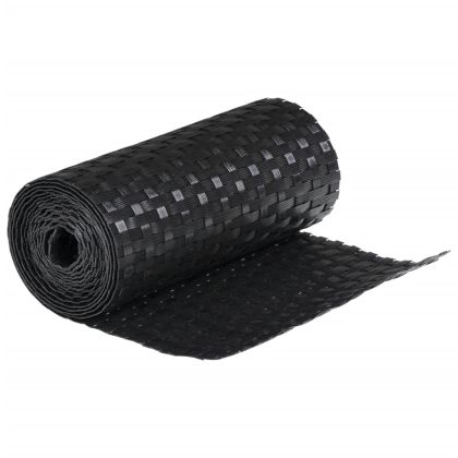 Балконски паравани, 5 бр, черен, 255x19 см, полиратан