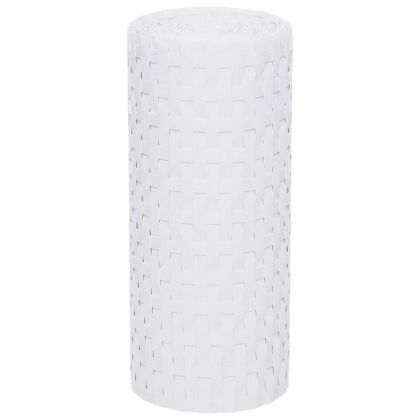 Балконски паравани, 10 бр, бял, 255x19 см, полиратан