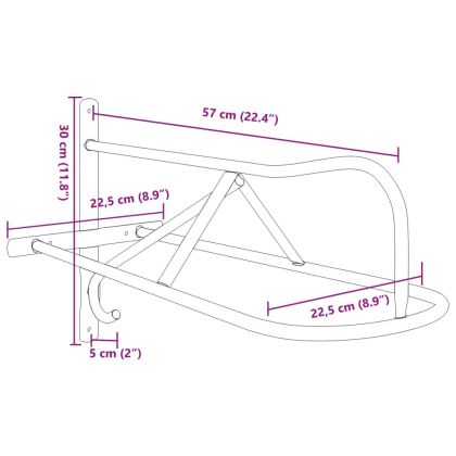 Стойка за седло, стенен монтаж, черна, желязо