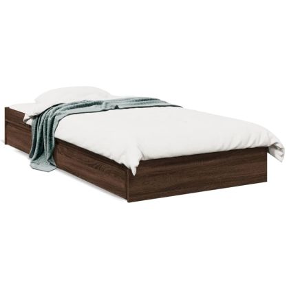 Рамка за легло с чекмедже кафяв дъб 90x200 см инженерно дърво