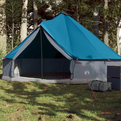 Семейна палатка, типи, 6-местна, синя, водоустойчива