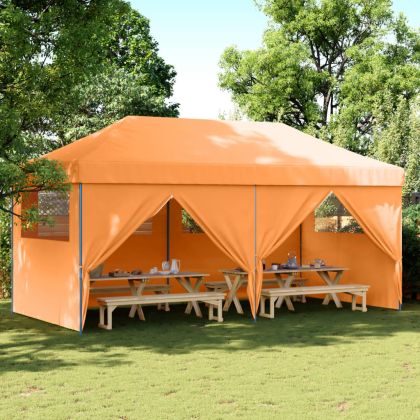 Сгъваема парти шатра pop-up с 4 странични стени оранжева