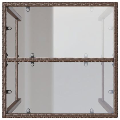 Външна бар маса, кафява, 70x70x110 см, полиратан