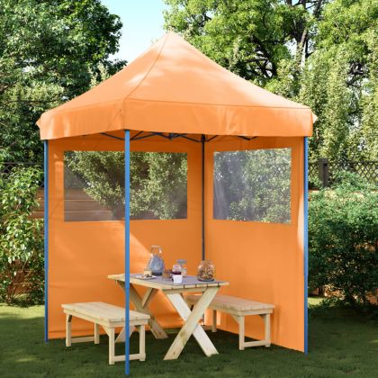 Сгъваема парти шатра pop-up с 2 странични стени оранжева