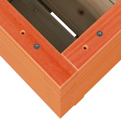 Градинска кашпа восъчнокафява 40x40x49,5 см борово дърво масив