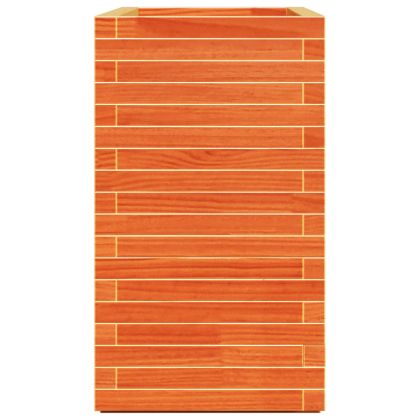 Градинска кашпа, восъчнокафява, 90x40x72 см, борово дърво масив