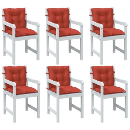 Възглавници за столове 6 бр меланж червени 100x50x7 см плат