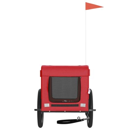 Ремарке за колело за любимци черно червено Оксфорд плат желязо