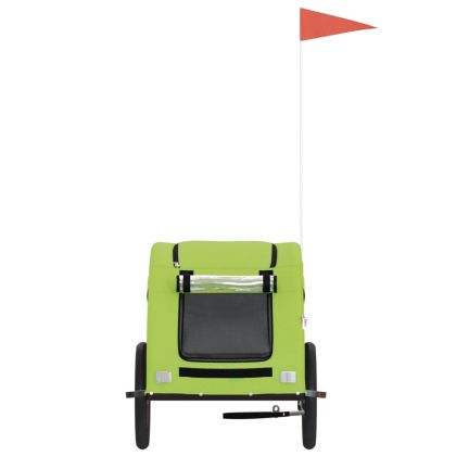 Ремарке за колело за любимци зелен Оксфорд плат и желязо