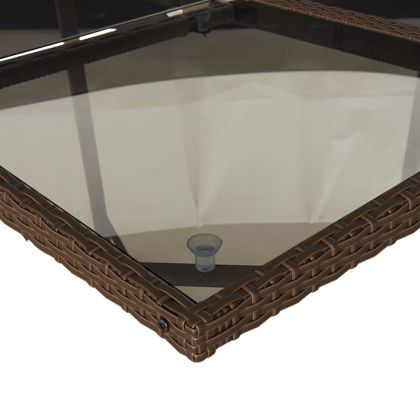 Градински комплект с възглавници 5 части кафяв полиратан