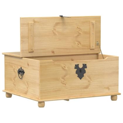 Кутия за съхранение "Corona" 90x78x45 см борово дърво масив