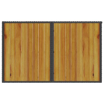 Градински трапезен комплект възглавници 2 части черен полиратан