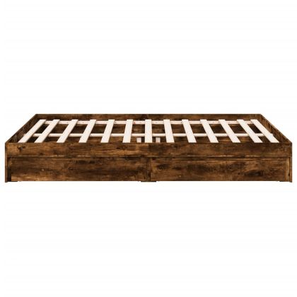 Рамка за легло с чекмедже опушен дъб 160x200 см инженерно дърво