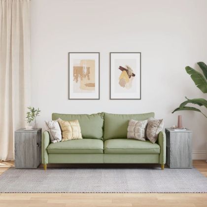 Странични маси, 2 бр, сив сонома, 50x30x50 см, инеженерно дърво