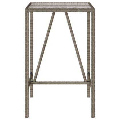 Външна бар маса, сива, 70x70x110 см, полиратан