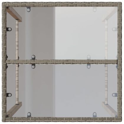 Външна бар маса, сива, 70x70x110 см, полиратан