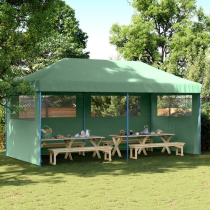 Сгъваема парти шатра pop-up с 3 странични стени зелена