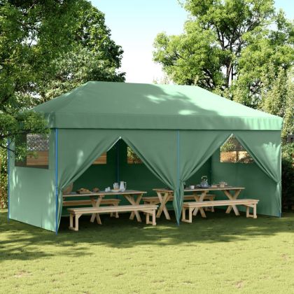 Сгъваема парти шатра pop-up с 4 странични стени зелена