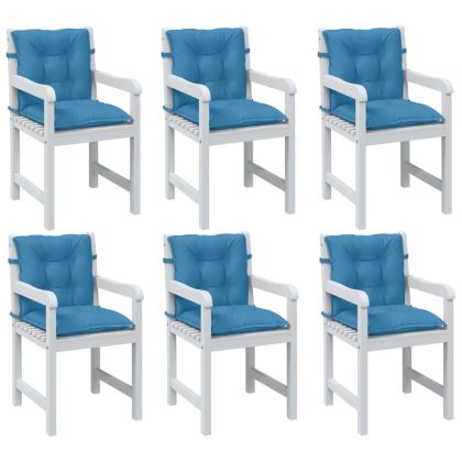 Възглавници за столове 6 бр меланж сини 100x50x7 см плат