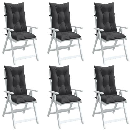 Възглавници за стол 6 бр меланж антрацит 120x50x7 см плат