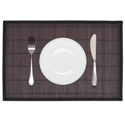 242110 6 Bamboo Placemats 30 x 45 cm Dark Brown