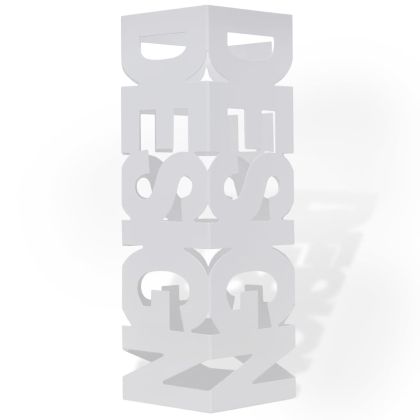 Квадратна стоманена стойка за чадъри, щеки за ходене 48,5 см, бяла